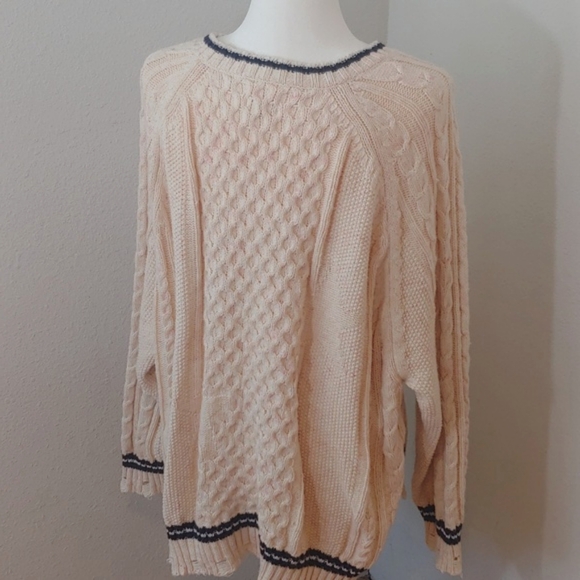 Pilcro by Anthropology Cable-Knit Women's Sweater in Cream size Medium - Picture 8 of 16